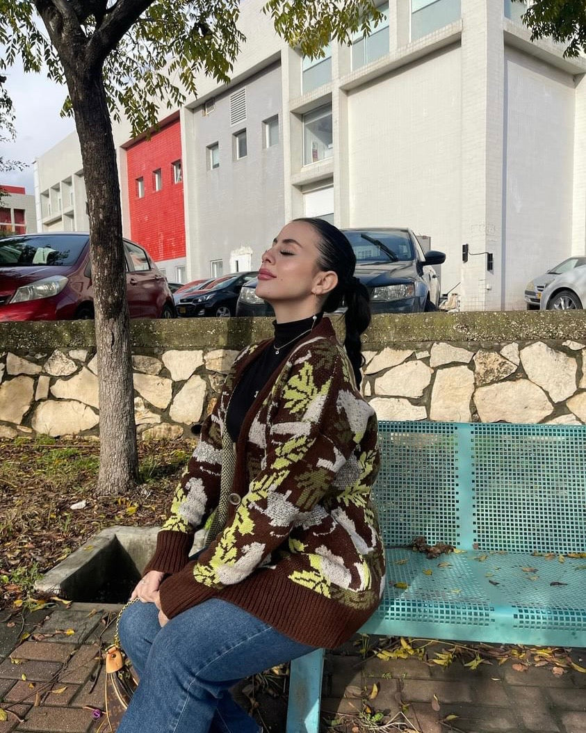 Printed trendy cardigan