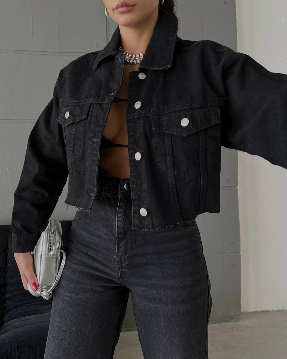 Crop denim jacket