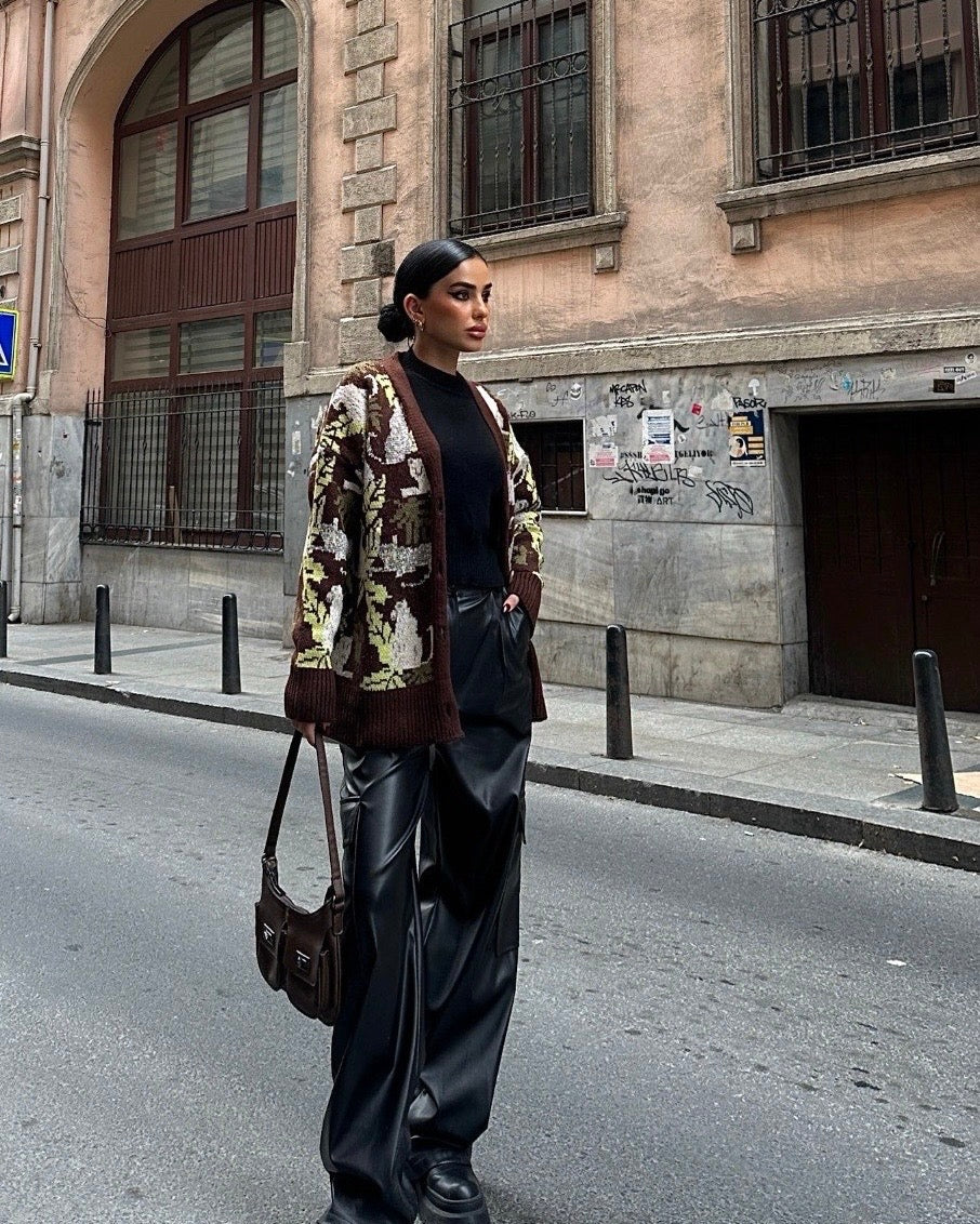 Printed trendy cardigan