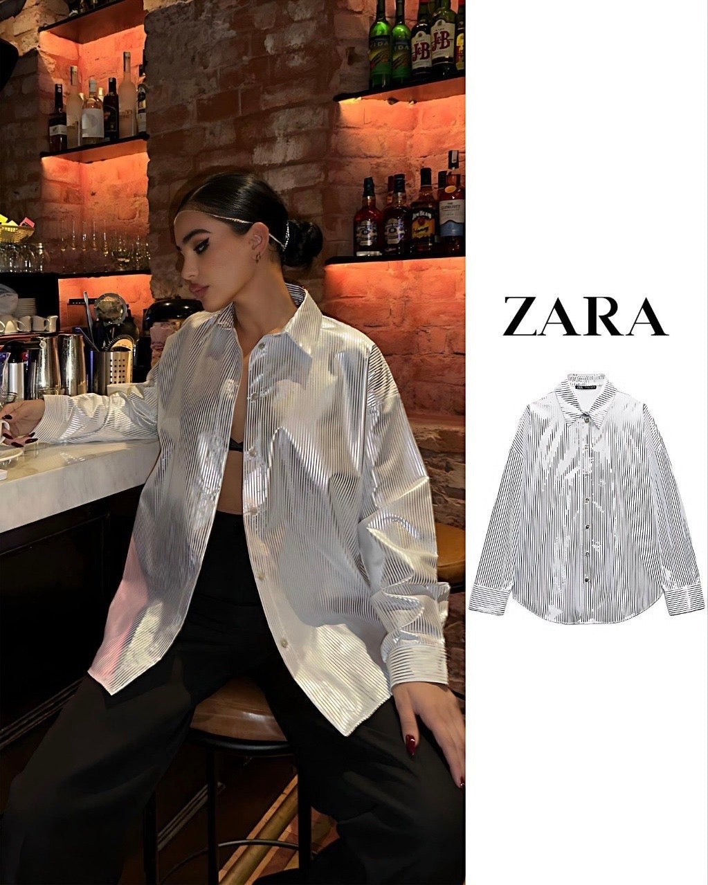 White and silver shirt