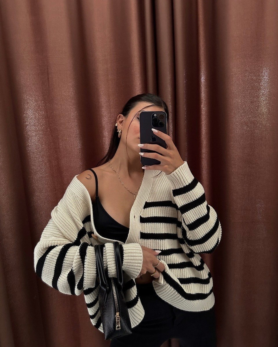 Black and white cute cardigan