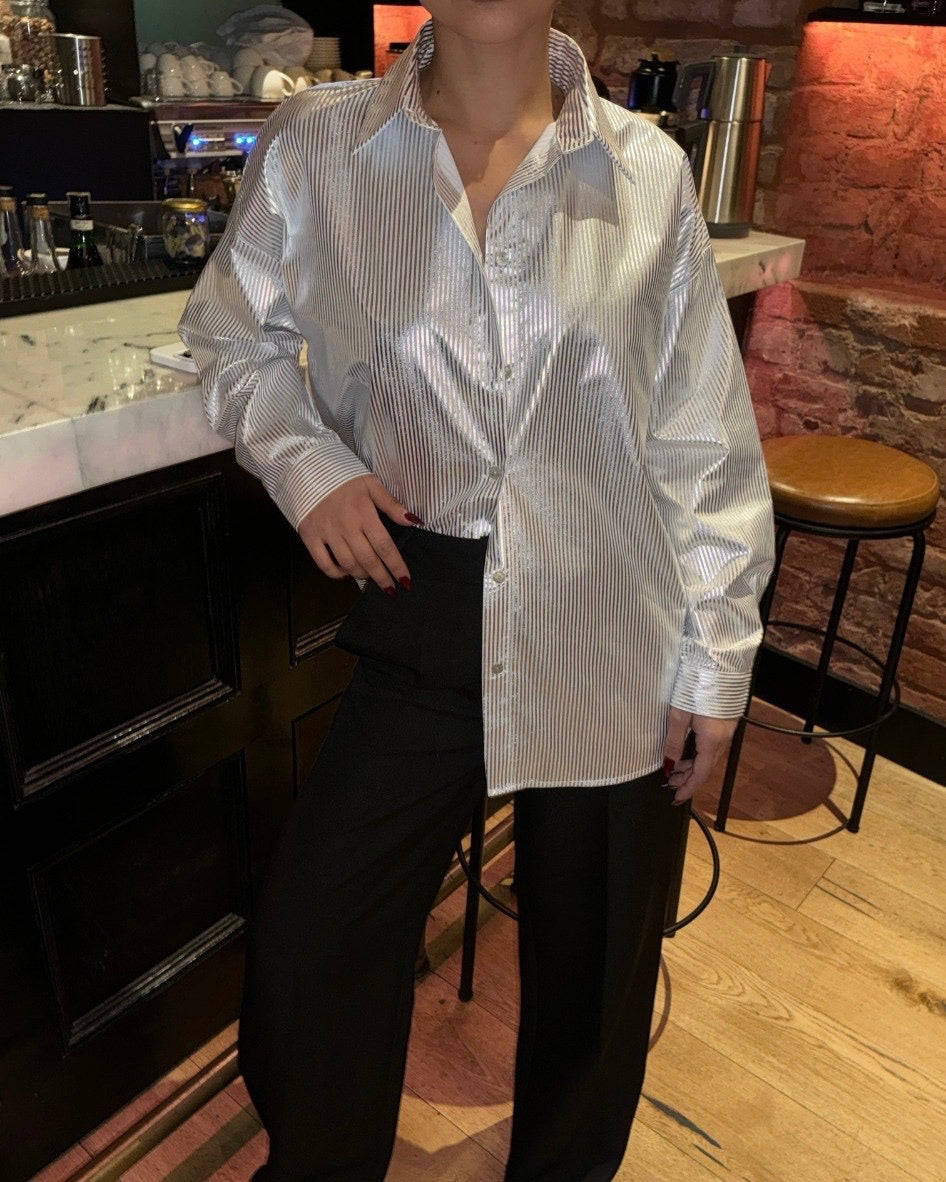 White and silver shirt