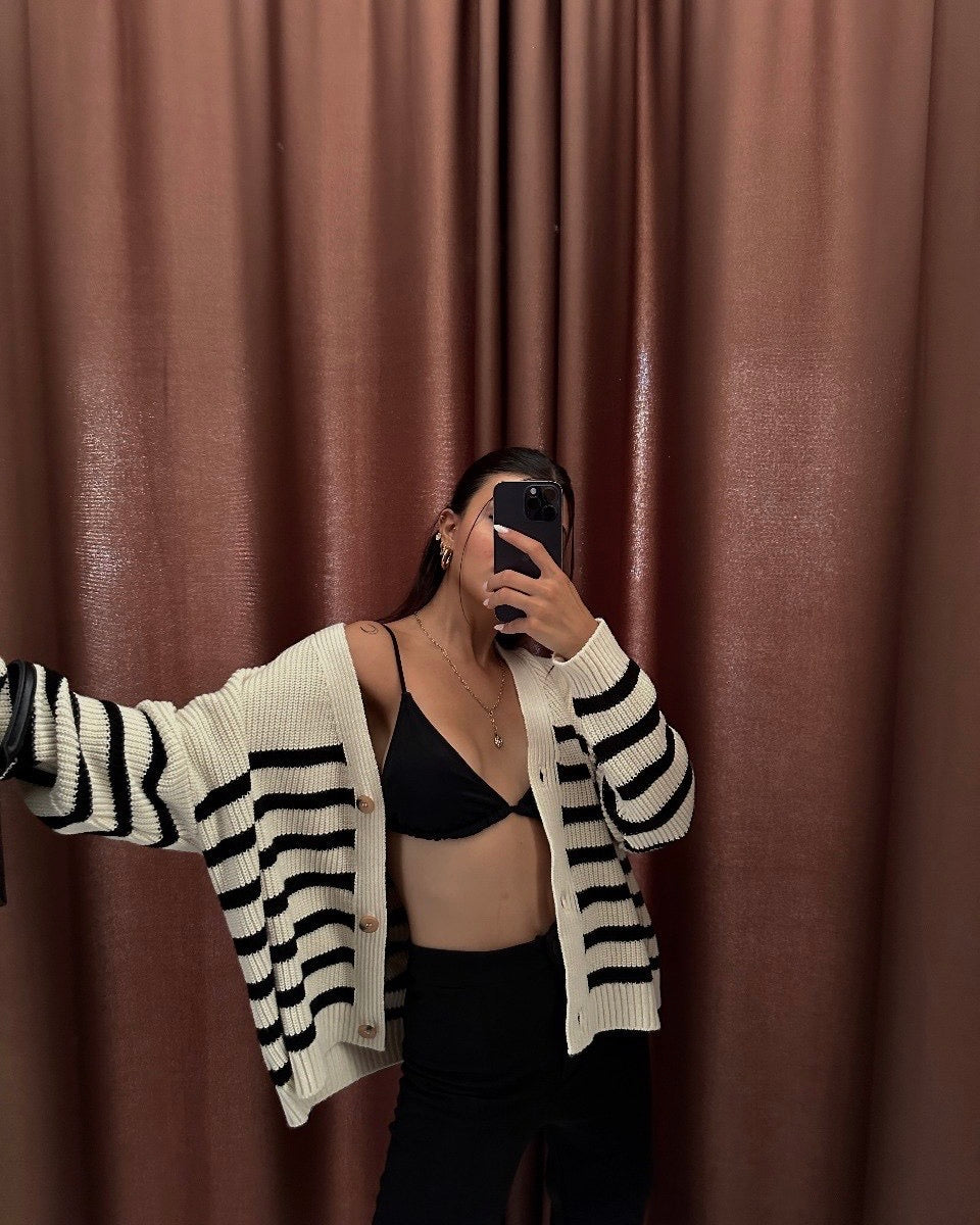 Black and white cute cardigan